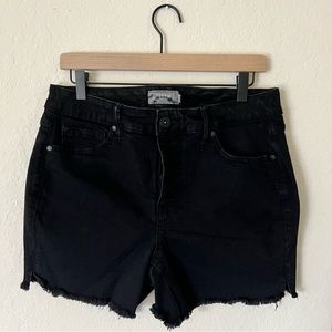 Torrid Black Button Up Denim Cutoff Shorts Size 10